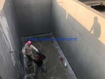 Bọc phủ Composite cho bể bê tông chứa HCl